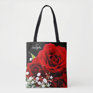 Röda rosor Totebag Tygkasse