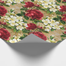 Röda rosor Vita liljor Vintage julblommor
