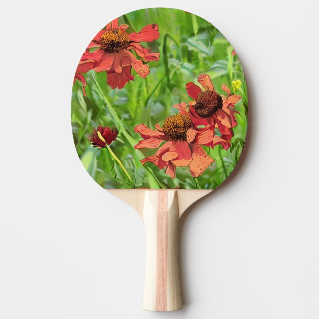 RÖDA RUDBECKIA BLOMMOR PINGISRACKET (Framsidan)