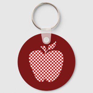 Röda rutiga Apple lärare nyckelring