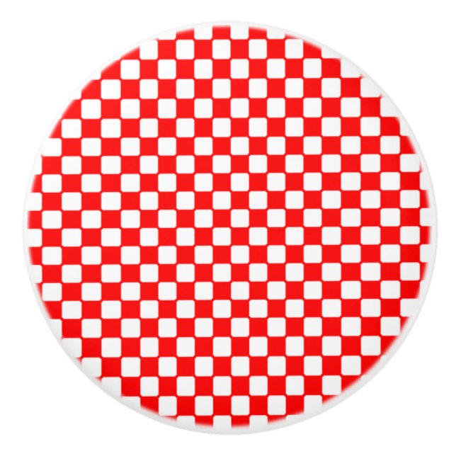 Röda rutmönster knopp (Framsidan)