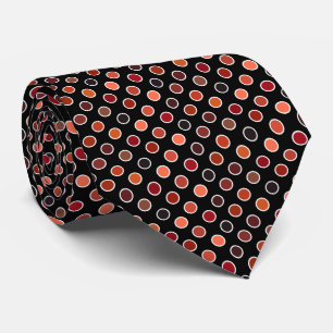 Röda Salsa-Polka dots skuggor på svart Slips