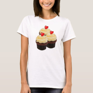 Röda sammetscupcakes t-shirt