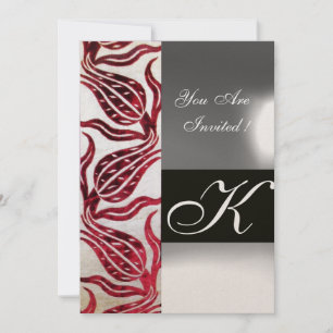 RÖDA SAMMETSTULPAN MONOGRAM Burgundy Guld Inbjudningar