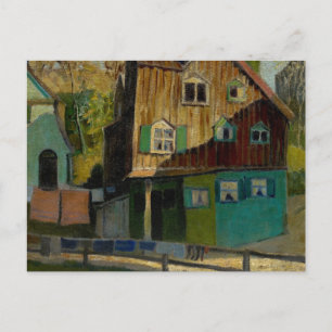 Röda sängkläder av Grant Wood Vykort
