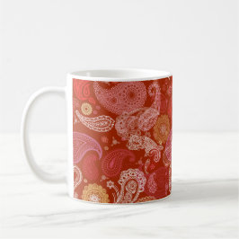 Röda scharlakansröda paisley kaffemugg