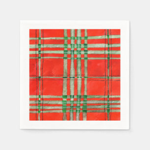 RÖDA SCOTT TARTAN Standard Cocktail Pappersservett