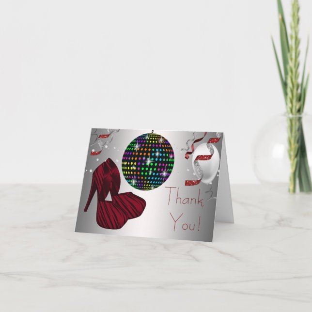 Röda sebra-högklackade skor Disco tackkort (Framsida)
