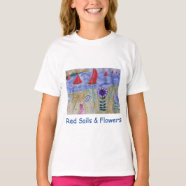 Röda segel och blommor t shirt