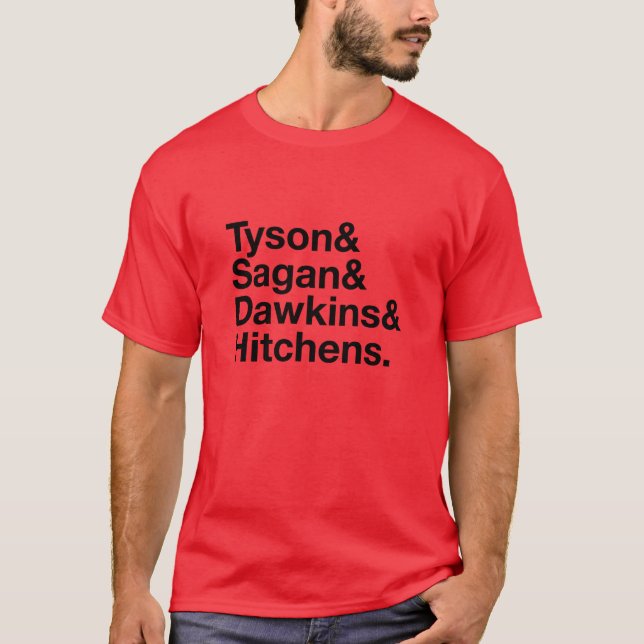 Röda sekulära hjältar och svart T-tröja Tee Shirt (Framsida)