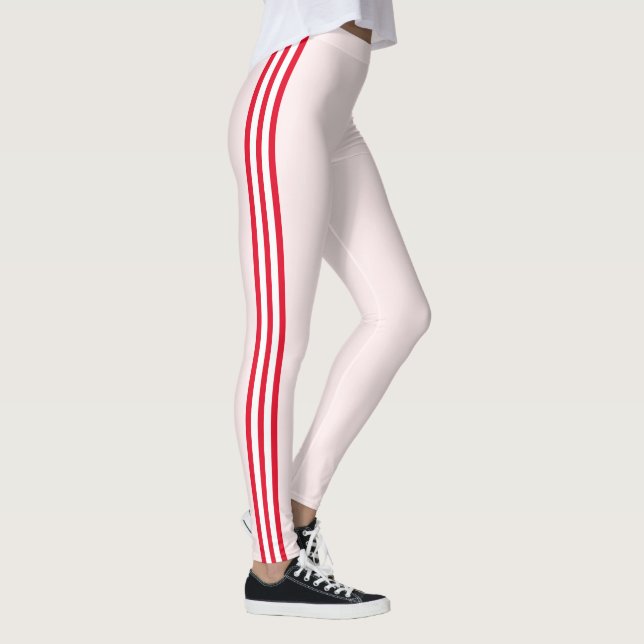 Röda sidostrecks sportstights eller välj färger leggings (Höger)