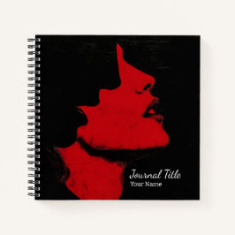 Röda Siluett Journal — Anpassat Namn & Titel