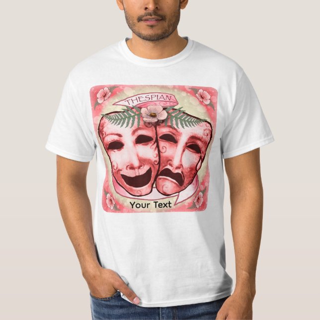 Röda skådespelarmasker t shirt (Framsida)