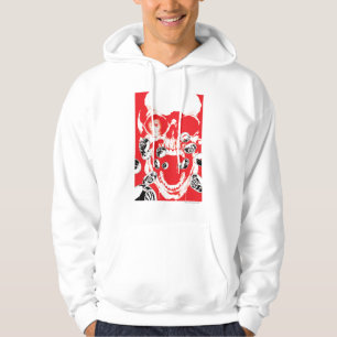 Röda skalle och ringar - sweatshirt med luva