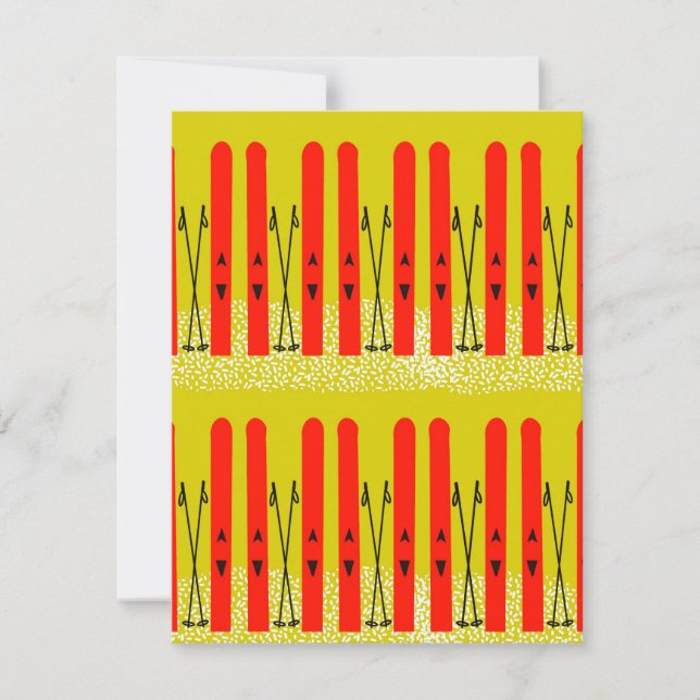 Röda skidåkare på gul kort (Framsida)