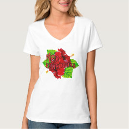 Röda skjortor för hibiskusMele Kalikimaka jul Tee Shirt