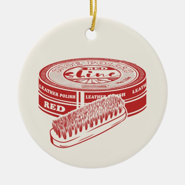 Röda skokarrot julgransprydnad keramik (Framsidan)