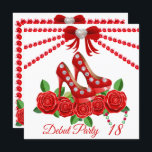 Röda skor, judar och Ro blomma 18:e födelsedagen Inbjudningar<br><div class="desc">Elegant Personlig Red Shoes,  Jewels and Ro 18:e födelsedagsinbjudan. Utformningen har mousserande diamanter,  pärlor,  russinnos,  glitter och blommor med vit bakgrund. Perfekt för flickor som kärlek skor,  ro,  glitter och gnistor!</div>