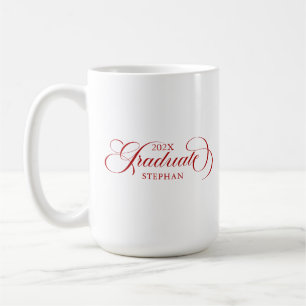 Röda skripttypografi för Student Elegant Kaffemugg