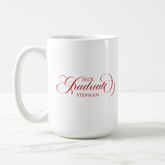 Röda skripttypografi för Student Elegant Kaffemugg (Vänster)