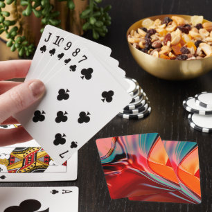 Röda skuggor av sidensitet, vriden reflekterande b casinokort