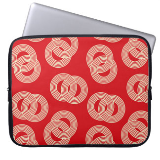 Röda skuggor, inkapslade stripe ringar mönster. laptop fodral