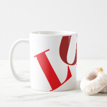 Röda skuggor KÄRLEK mugg