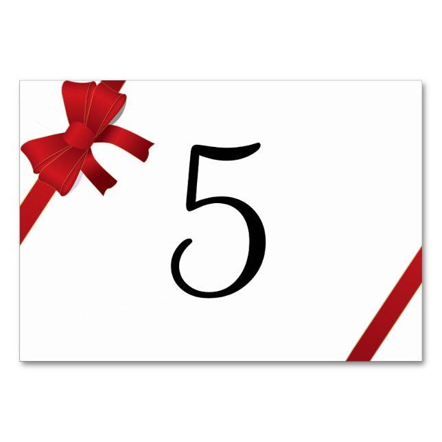 Röda slingor vinterbröllop bordnummer bordsnummer (Framsidan)