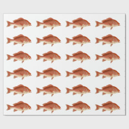 Röda Snapper som slår in papper Presentpapper