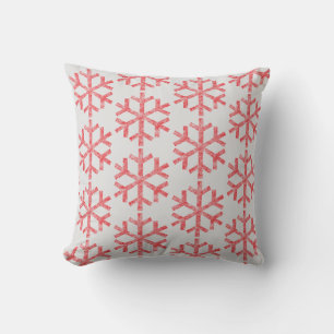 Röda snöflingor för soffa soffa chaiselong kudde