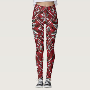Röda snöflingor leggings