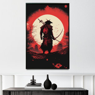 Röda Sol, en symbol för Epic Warrior på japanska Poster