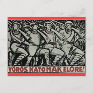 Röda soldater framåt! 1919 Ungersk poster Vykort