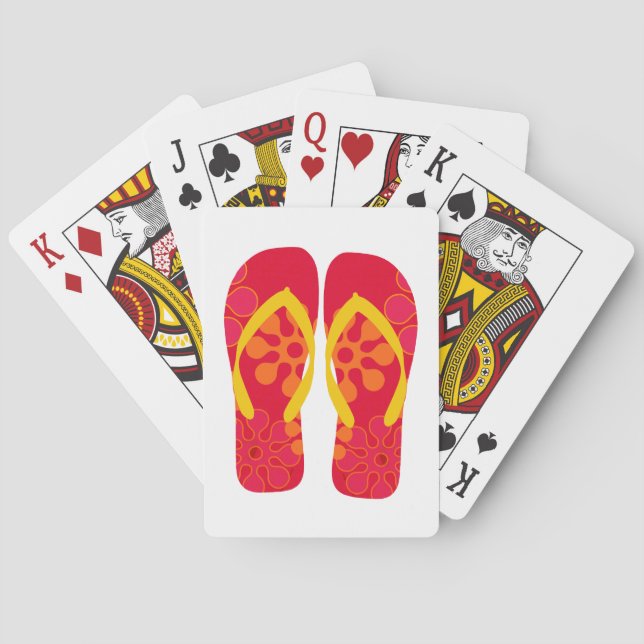 Röda sommaruppehållskort i Party Flinflip flops Spel Kort (Baksidan)