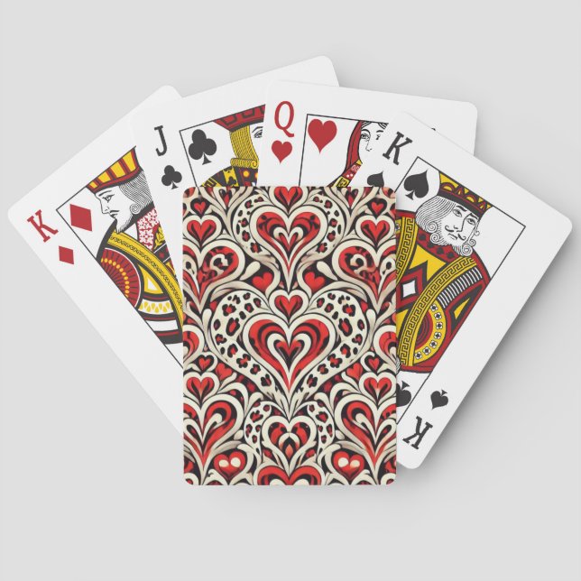 Röda söta hjärtan  casinokort (Baksidan)