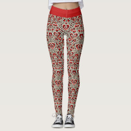 Röda söta hjärtan  leggings