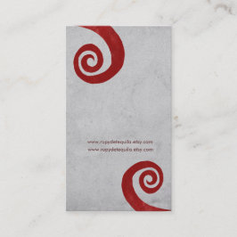 Röda spiral, handgjorda affärskort visitkort