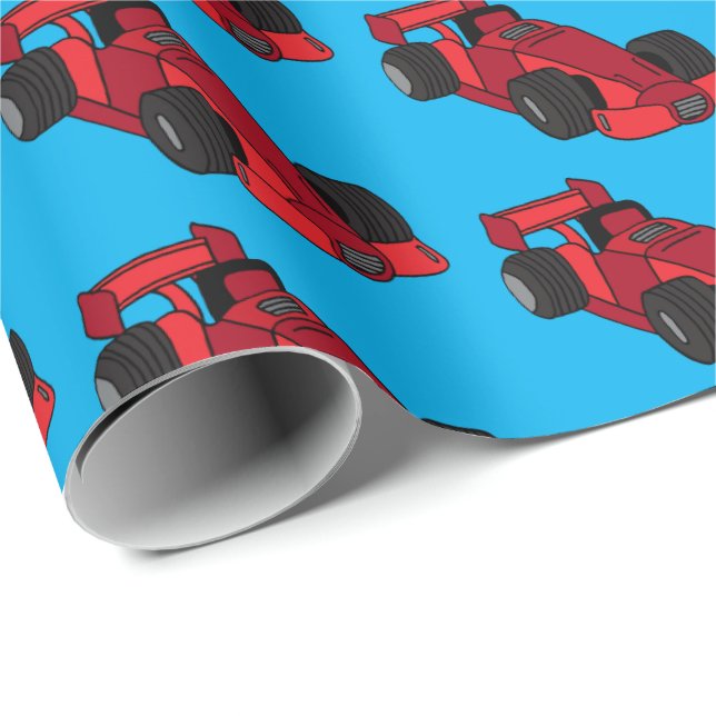 Röda sportar för motorTävla Roligt Cars Racetrack  Presentpapper (Rullad Hörn)