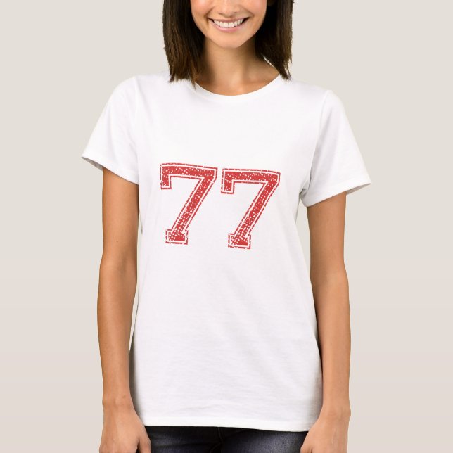 Röda sportar Jerzee numrerar 77 Tröja (Framsida)