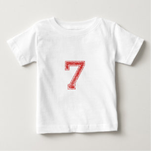 Röda sportar Jerzee numrerar 7 T-shirt