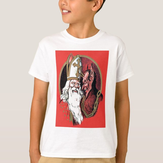 Röda St Nicholas Krampus T-shirt (Framsida)