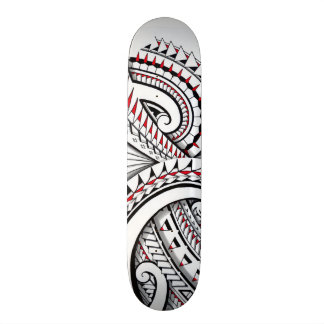 Röda stam- polynesianmönster med att skugga skateboard bräda 19,5 cm