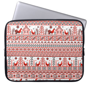 Röda stammar, etnisk, sömlös mönster laptop fodral