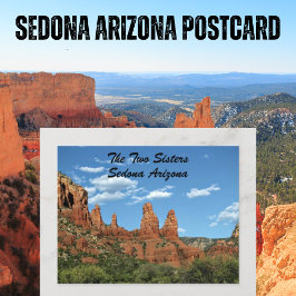 Röda Sten Sedona-vykortet för två systrar Vykort