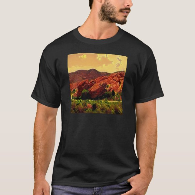 Röda stenar parkerar Denver Colorado Tee (Framsida)