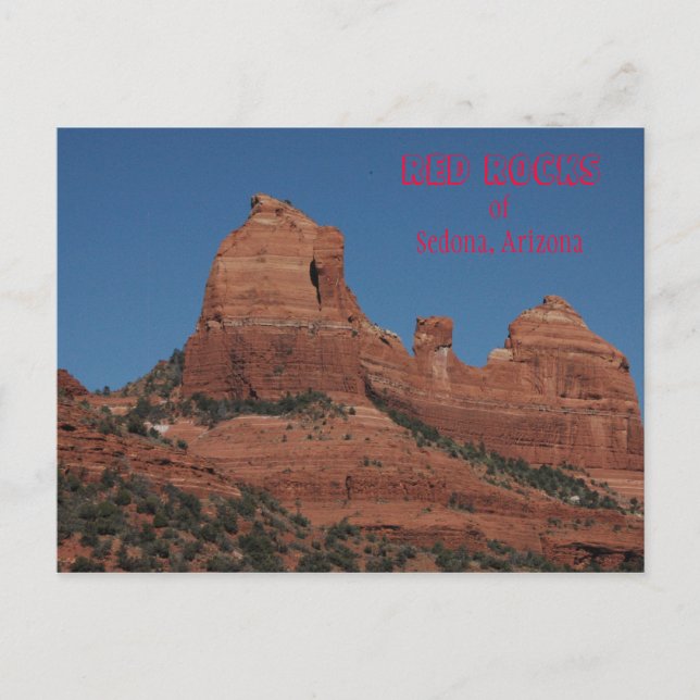 Röda Stenen i Sedona, Arizona Postcard Vykort (Framsida)