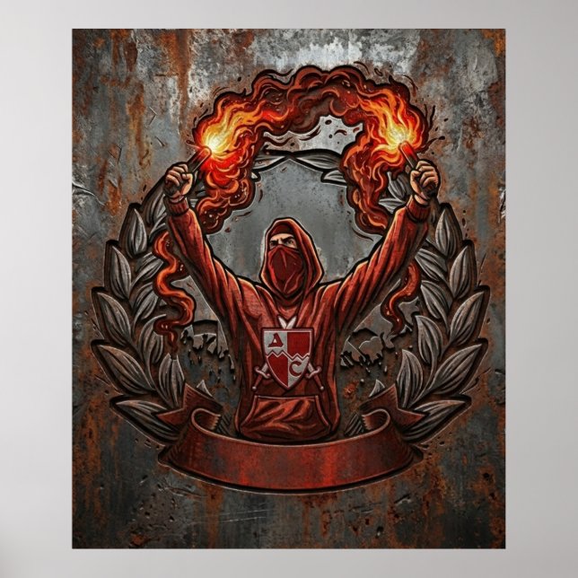 Röda Stjärnan Belgrad Fan Konst Poster (Framsidan)