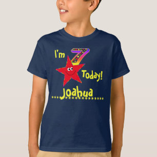 röda stjärnor för 7:efödelsedagsfestskjorta t-shirt