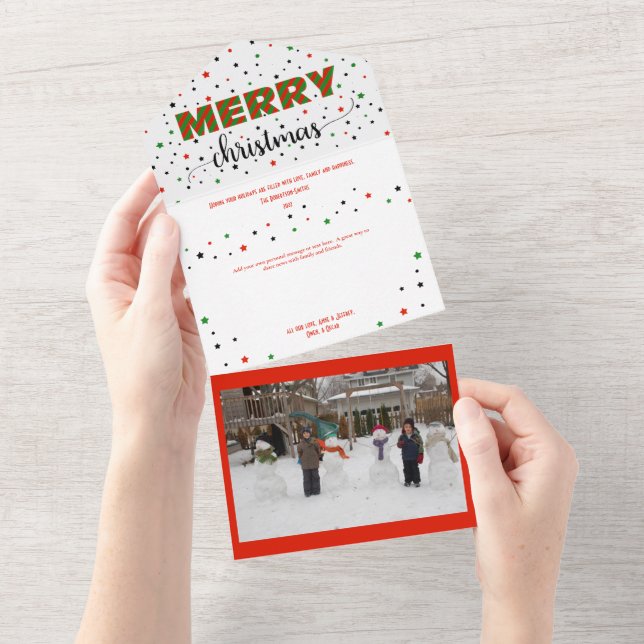 Röda stjärnor för god jul Grönt (Avrivbar del)