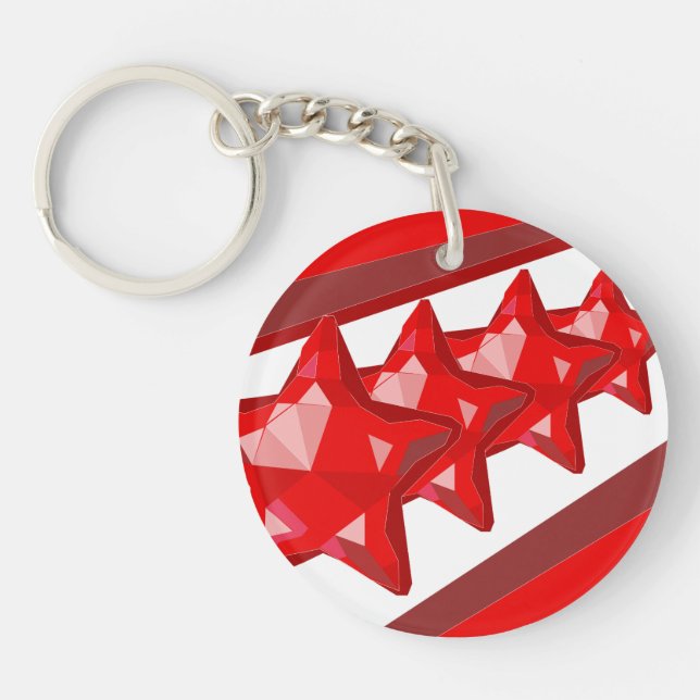 röda stjärnor för julkeychain (Framsidan)